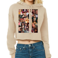 Parks And Recreation Collage Poster Green Cropped Hoodie | Artistshot