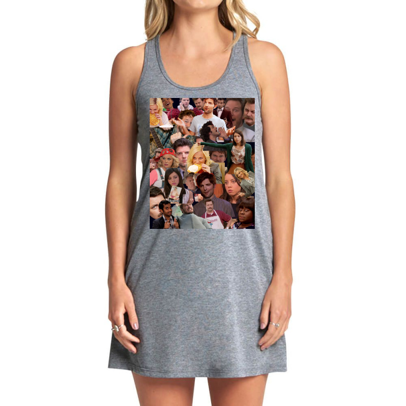 Parks And Recreation Collage Poster Green Tank Dress by szylkoarowv | Artistshot