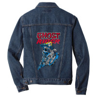 Skull Motorcycle Flames Graphic Men Denim Jacket | Artistshot