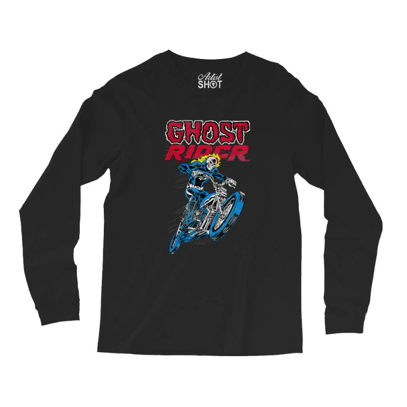 Skull Motorcycle Flames Graphic Long Sleeve Shirts | Artistshot