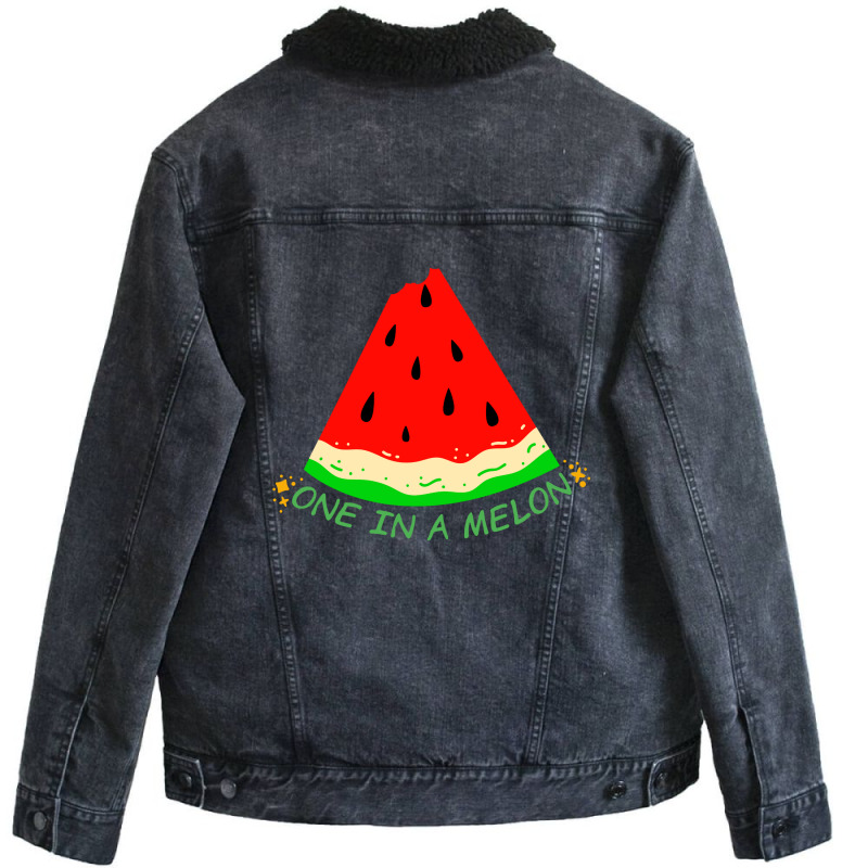 You're One In A Melon Funny Puns For Kids Unisex Sherpa-lined Denim Jacket | Artistshot