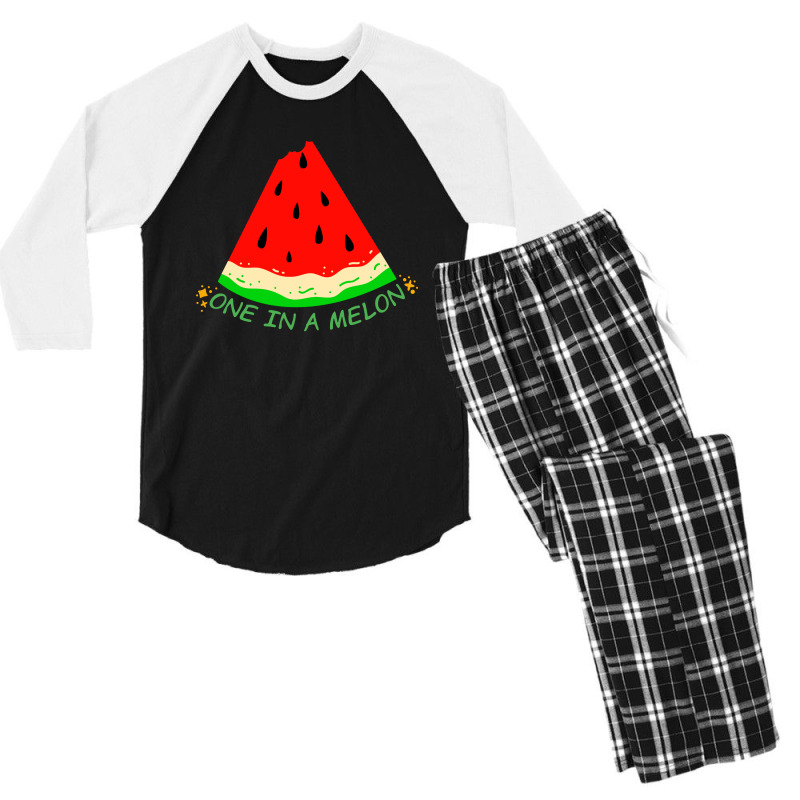You're One In A Melon Funny Puns For Kids Men's 3/4 Sleeve Pajama Set | Artistshot