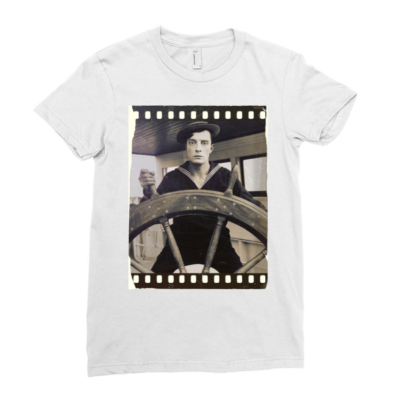 Buster Keaton  The Navigator  Film  D23 Classic  Yellow Green Ladies Fitted T-Shirt by baklidayamaj | Artistshot