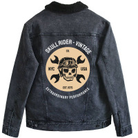 Skull Rider 4 Unisex Sherpa-lined Denim Jacket | Artistshot