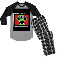 Beat The Dragon Tic Tac Dough Poster Men's 3/4 Sleeve Pajama Set | Artistshot