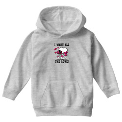 peanuts snoopy all the love valentine's t shirt Youth Hoodie | Artistshot