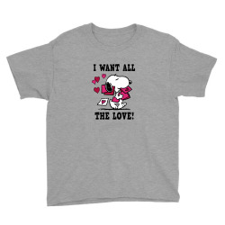 peanuts snoopy all the love valentine's t shirt Youth Tee | Artistshot