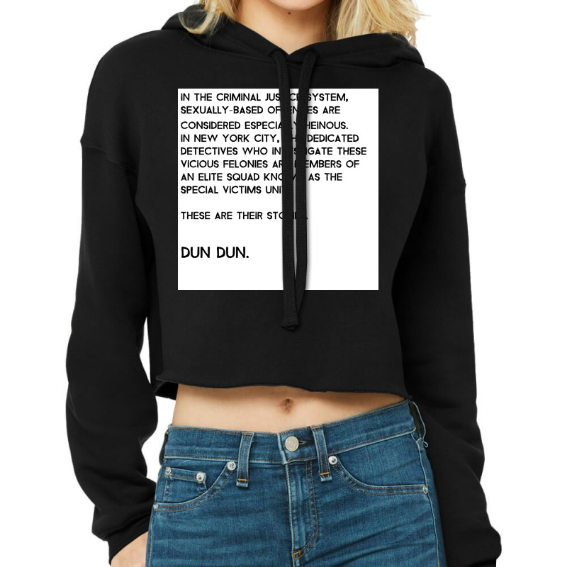 Law Amp Order Special Victims Unit Poster Blue Cropped Hoodie by kezzjaxelo | Artistshot