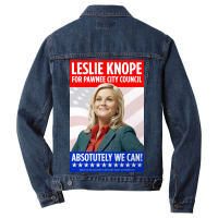 Leslie Knope For Pawnee City Council Poster Music Men Denim Jacket | Artistshot