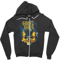 Skull Urban Street Flames Graphic Zipper Hoodie | Artistshot