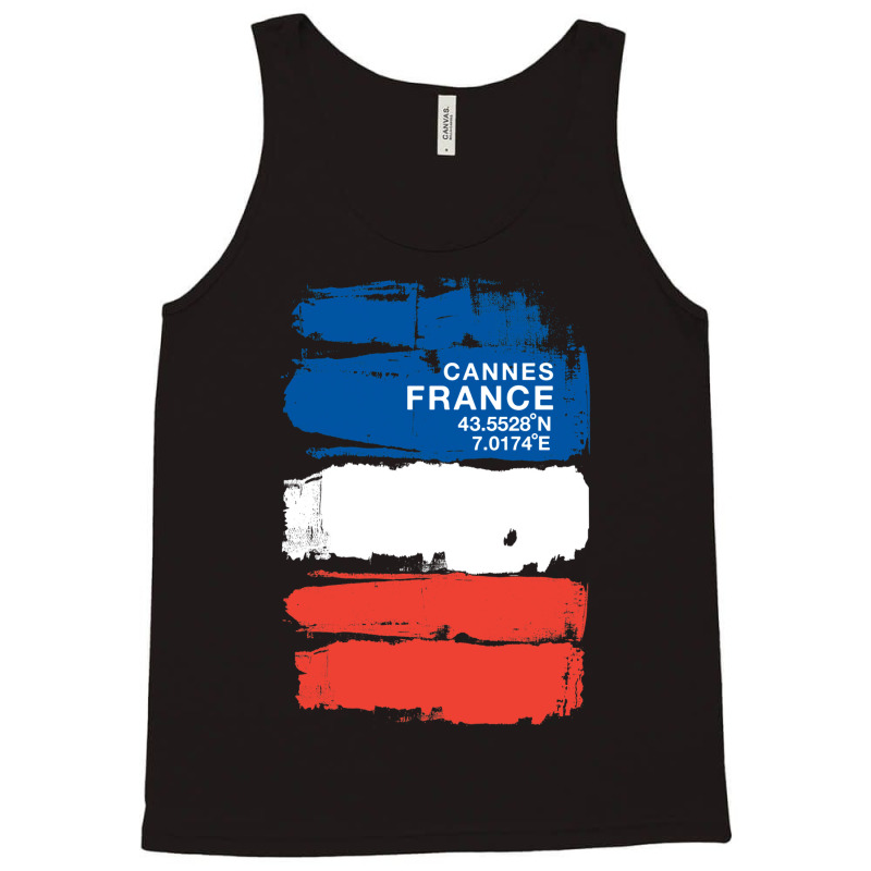 Cannes France Coordinates Vintage French Art   Love Funny Tank Top | Artistshot