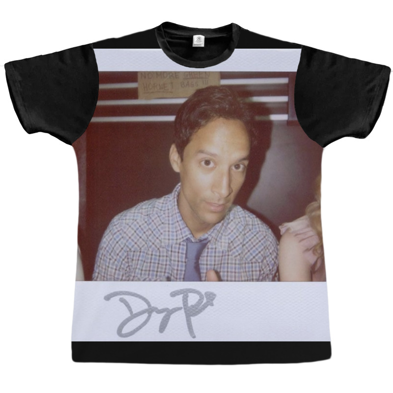 Danny Pudi Autographed Polaroid Poster Hippie (1) Graphic T-shirt | Artistshot