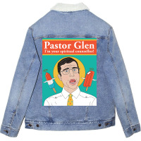 Pastor Glen From Letterkenny Poster Retro Unisex Sherpa-lined Denim Jacket | Artistshot