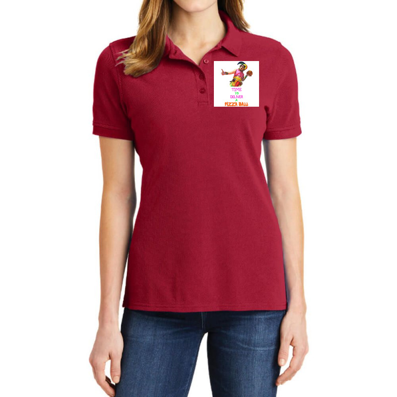 Time To Deliver A Pizza Ball Poster Hippie Ladies Polo Shirt by szylkoarowv | Artistshot