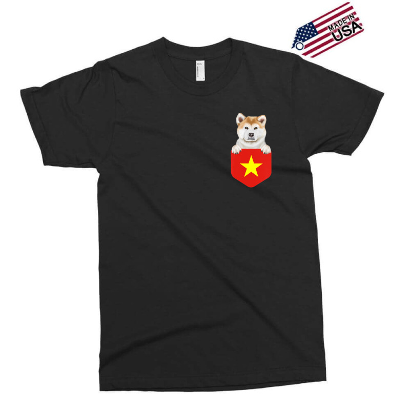 Hot Trend Vietnam Flag Akita Dog In Pocket Exclusive T-shirt by hongquangd | Artistshot