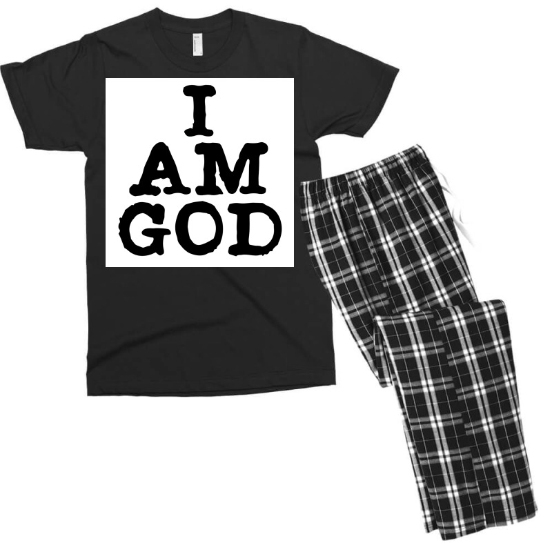 I Am God Cool Lettering Badass Random Funny Poster Vintage (1) Men's T-shirt Pajama Set | Artistshot