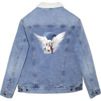 Snowy White Owl Unisex Sherpa-lined Denim Jacket | Artistshot