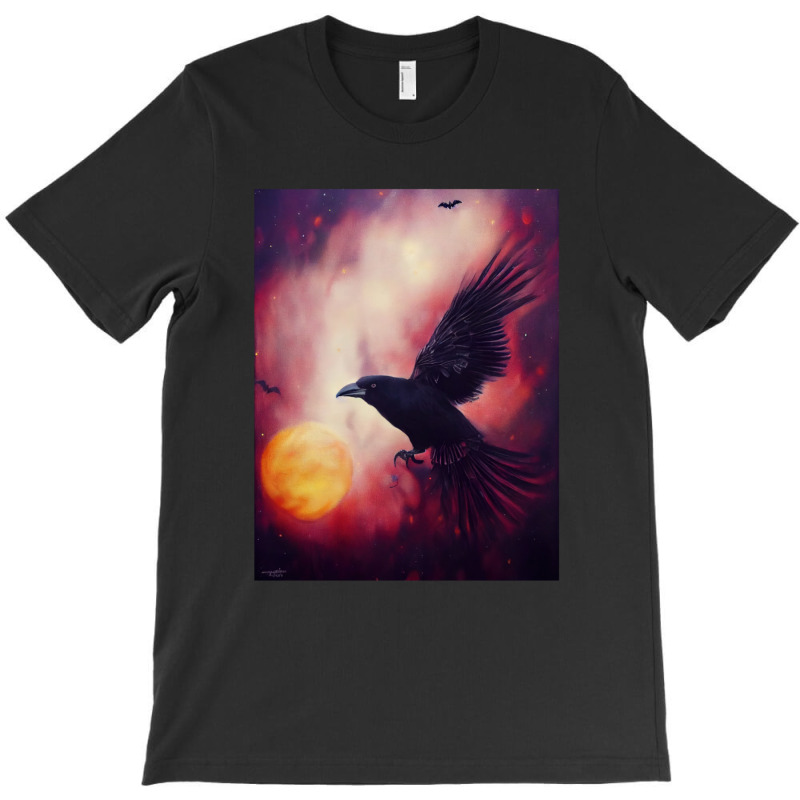 Crow Halloween Pumpkin In Galaxy T-shirt | Artistshot