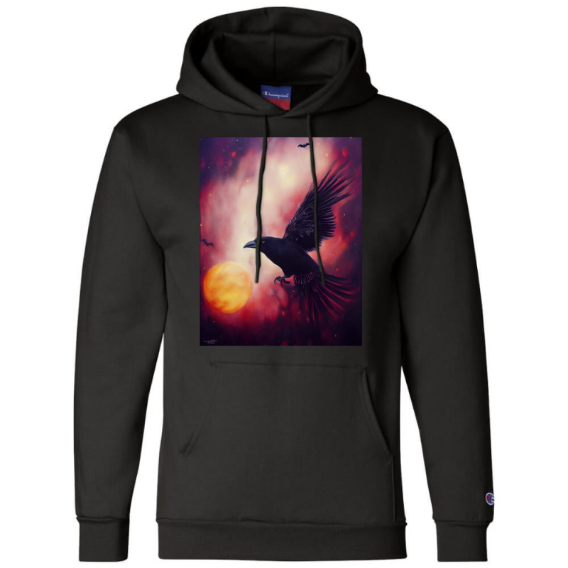 Crow Halloween Pumpkin In Galaxy Champion Hoodie | Artistshot