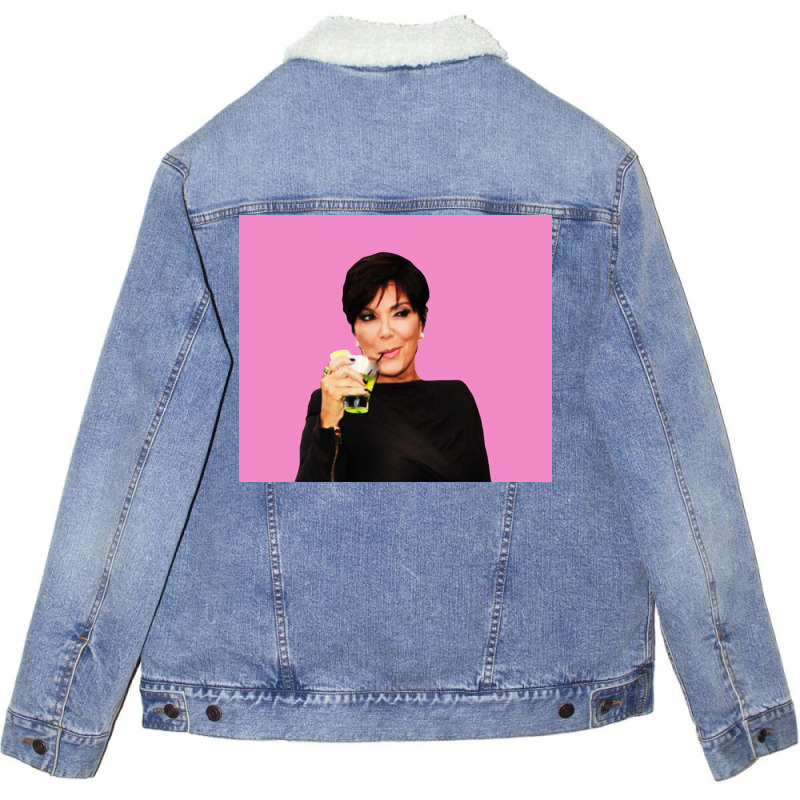 Kris Jenner Poster Hipster (1) Unisex Sherpa-lined Denim Jacket | Artistshot