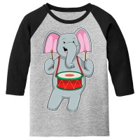 Trending Elephant At Music With Drum Youth 3/4 Sleeve | Artistshot