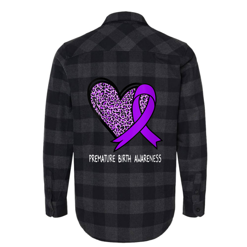 Womens Premature Birth Awareness Purple Ribbon V-neck Flannel Shirt | Artistshot