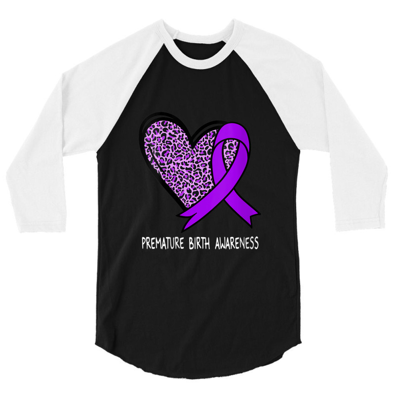 Womens Premature Birth Awareness Purple Ribbon V-neck 3/4 Sleeve Shirt | Artistshot