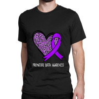 Womens Premature Birth Awareness Purple Ribbon V-neck Classic T-shirt | Artistshot