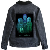 Mr Robot Poster Cute Unisex Sherpa-lined Denim Jacket | Artistshot