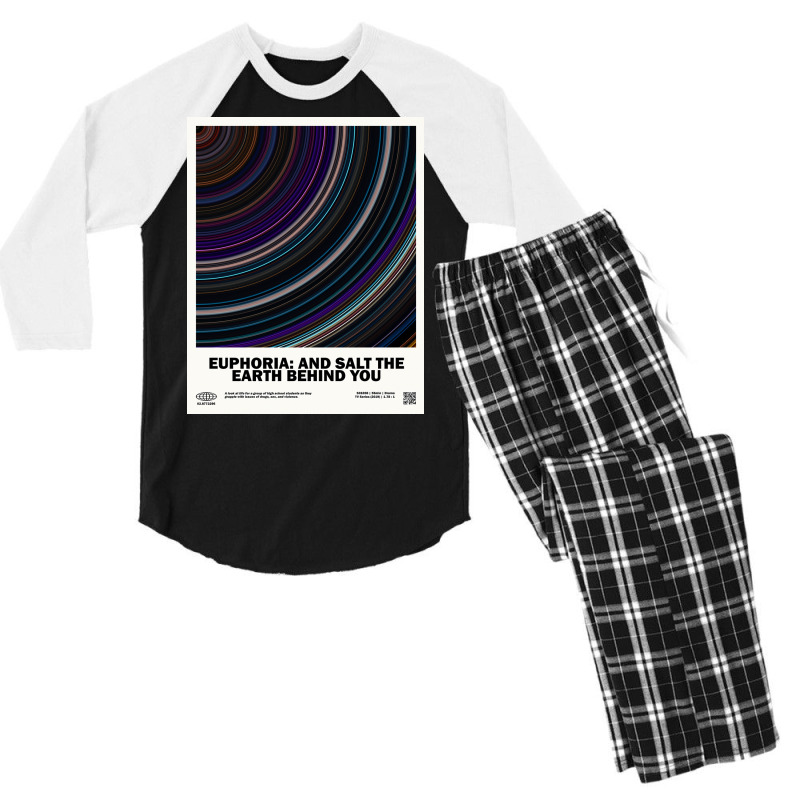 Minimaleuphoria And Salt The Earth Behind You Barcode Tv Show Poster S Men's 3/4 Sleeve Pajama Set | Artistshot