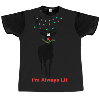 Womens Reindeer Lit V-neck Graphic T-shirt | Artistshot