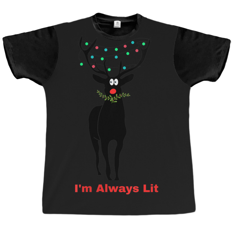 Womens Reindeer Lit V-neck Graphic T-shirt | Artistshot