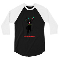 Womens Reindeer Lit V-neck 3/4 Sleeve Shirt | Artistshot