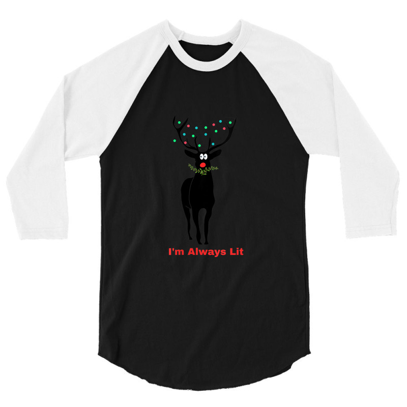 Womens Reindeer Lit V-neck 3/4 Sleeve Shirt | Artistshot