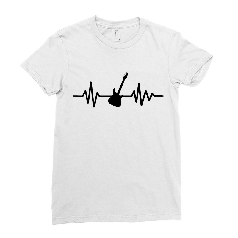 Heartbeat Electric Guitar Ladies Fitted T-Shirt by Lissette | Artistshot