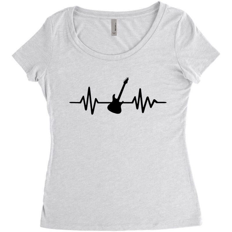 Heartbeat Electric Guitar Women's Triblend Scoop T-shirt by Lissette | Artistshot