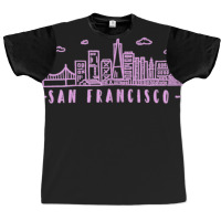 Womens San Francisco California Pink Vintage Skyline Graphic T-shirt | Artistshot