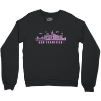 Womens San Francisco California Pink Vintage Skyline Crewneck Sweatshirt | Artistshot