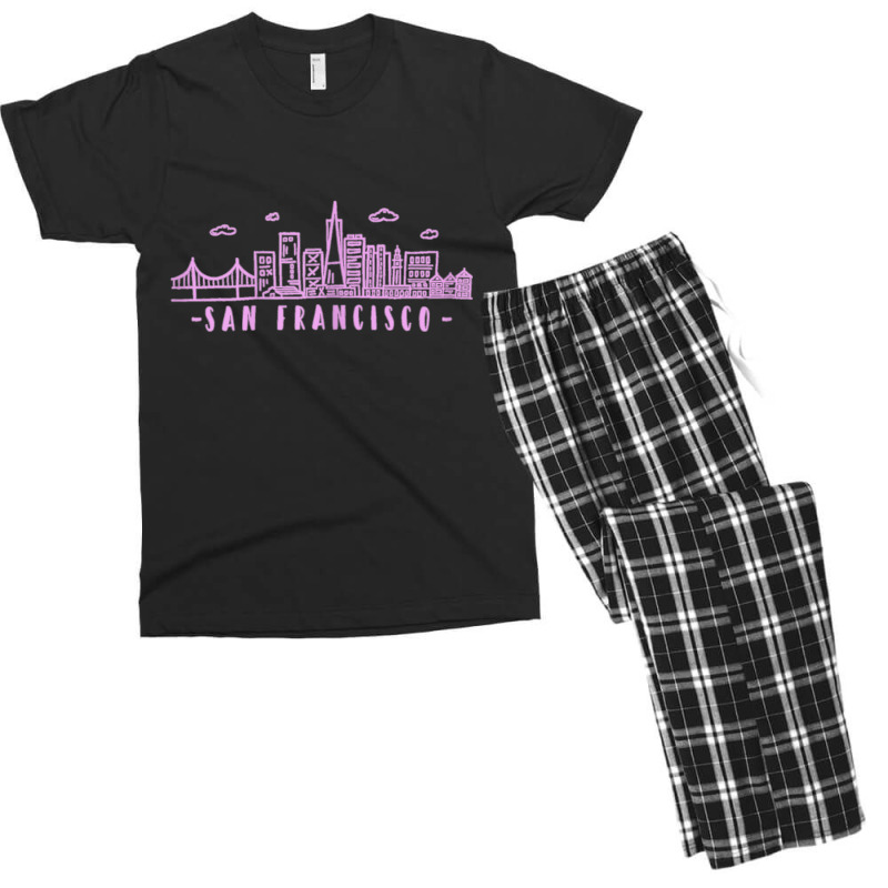 Womens San Francisco California Pink Vintage Skyline Men's T-shirt Pajama Set | Artistshot