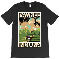 Pawnee Indiana Poster Green Funny (1) T-shirt | Artistshot