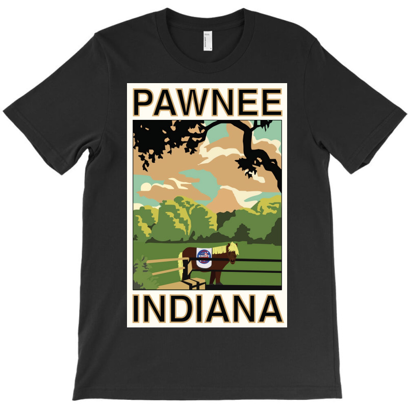 Pawnee Indiana Poster Green Funny (1) T-shirt | Artistshot