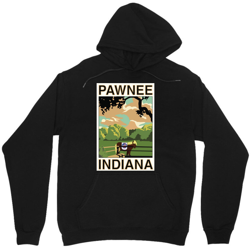 Pawnee Indiana Poster Green Funny (1) Unisex Hoodie | Artistshot