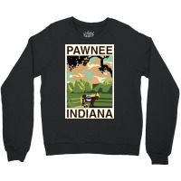 Pawnee Indiana Poster Green Funny (1) Crewneck Sweatshirt | Artistshot