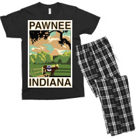 Pawnee Indiana Poster Green Funny (1) Men's T-shirt Pajama Set | Artistshot