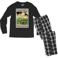 Pawnee Indiana Poster Green Funny (1) Men's Long Sleeve Pajama Set | Artistshot