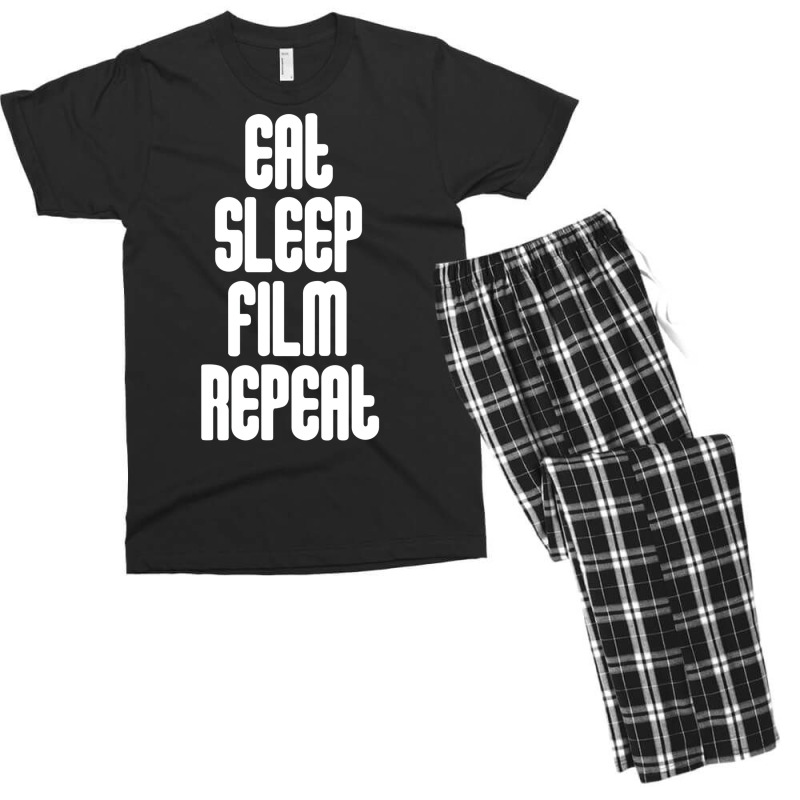 Eat Sleep Film Repeat, Movie Lover Gifts, Film Lover Gifts, Film T S, Men's T-shirt Pajama Set | Artistshot