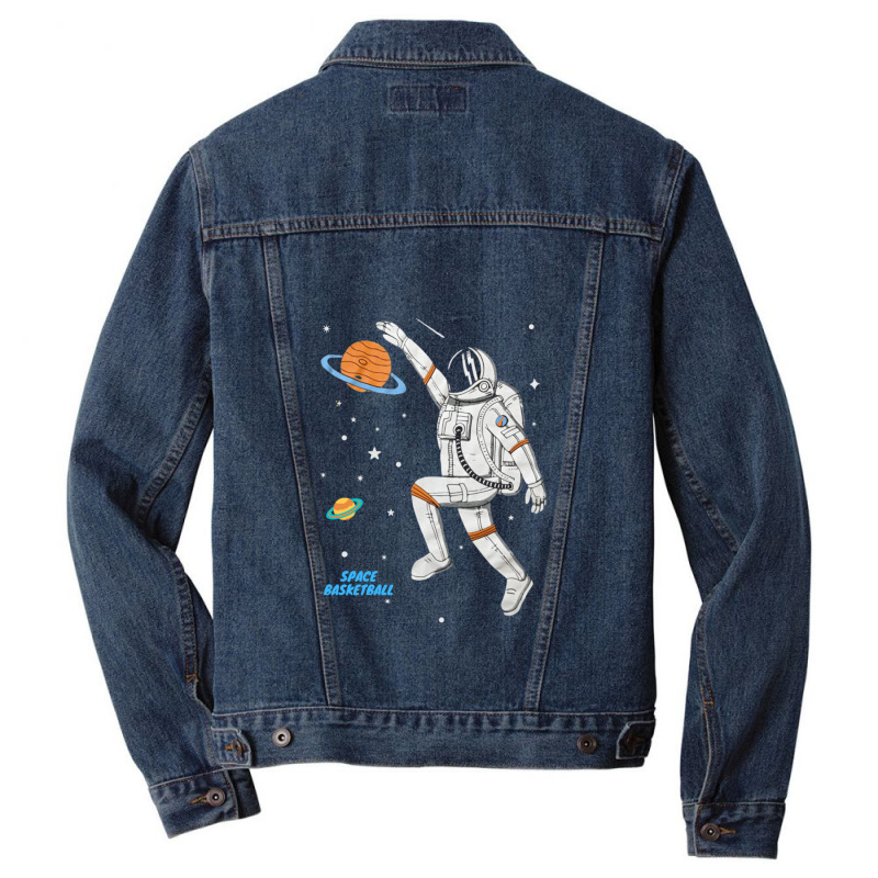 Space Basketball Men Denim Jacket | Artistshot