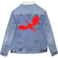 Quest For Glory Design Red Dragon Unisex Sherpa-lined Denim Jacket | Artistshot