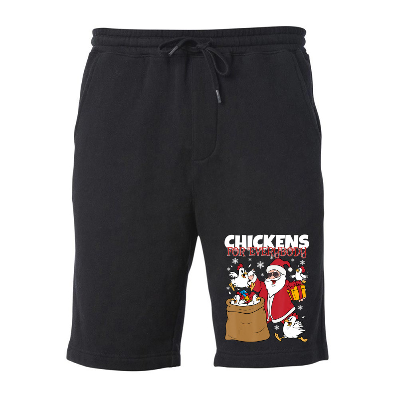 Chickens For Everybody Santa Christmas Chicken Fleece Short | Artistshot