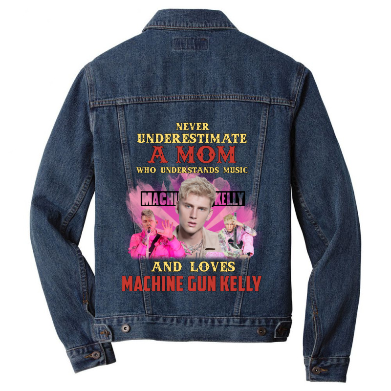 Never Underestimate A Mom Who Loves Machine Men Denim Jacket | Artistshot